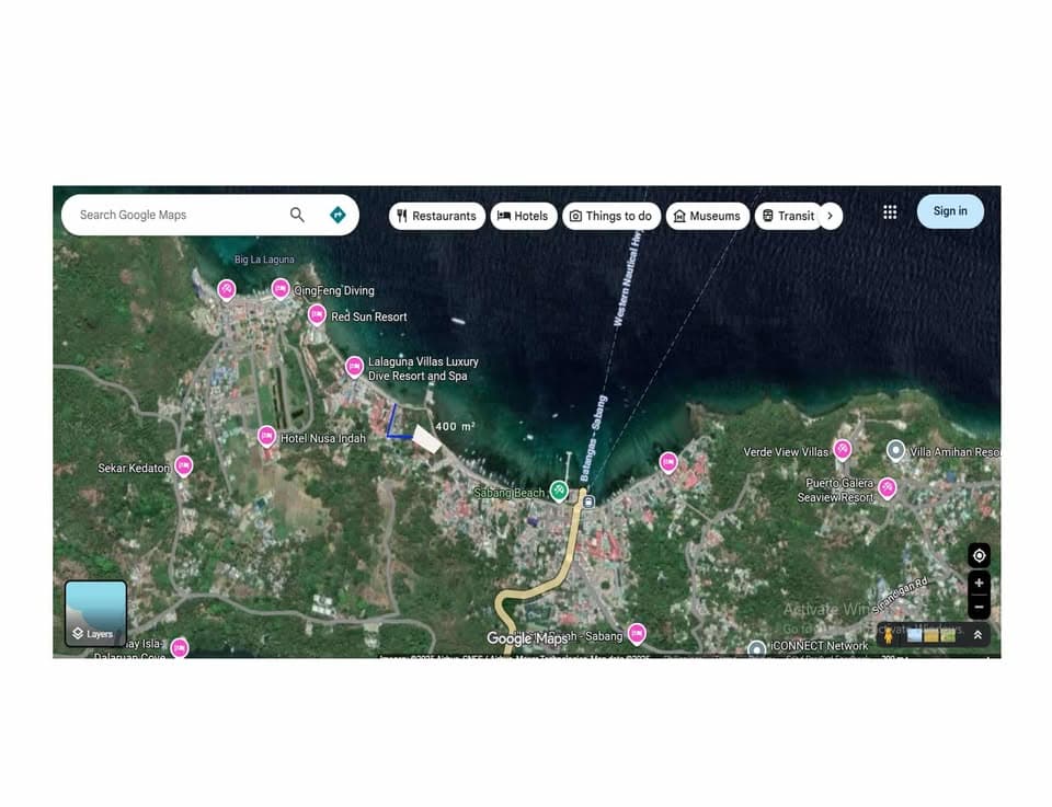 400 sqms (w/ 2 storey structure) Overlooking Property at Sabang Boulevard, Puerto Galera - Image 2